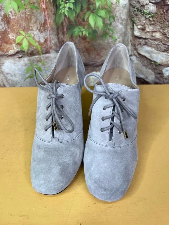 LANDS' END Gray Suede Lace-Up Oxfords, 7B - Picture 5 of 16